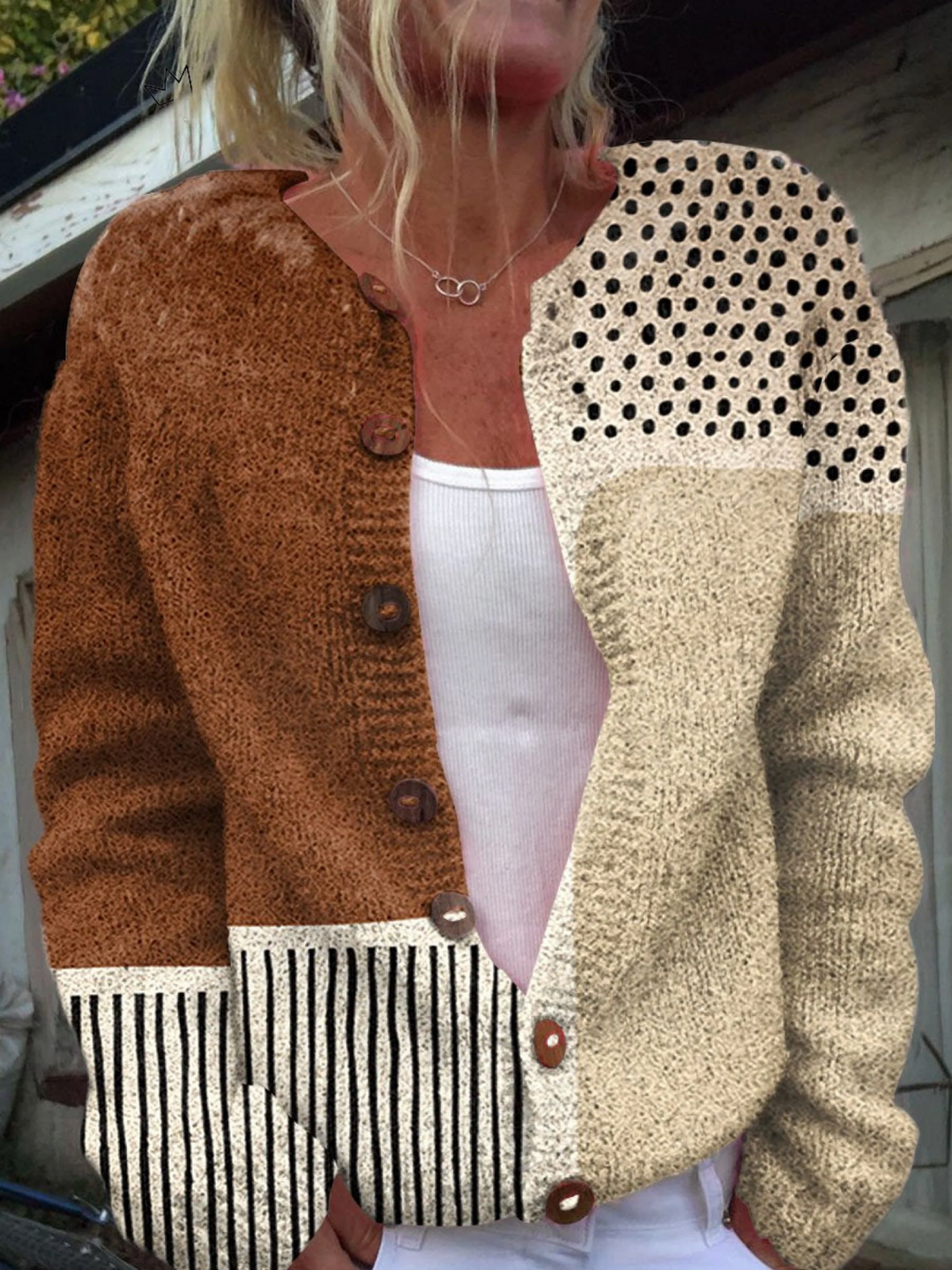 Rhoda – Vintage Knit Button-Front Cardigan