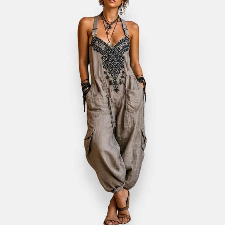 Rhiannon – Boho Embroidered Relaxed Jumpsuit