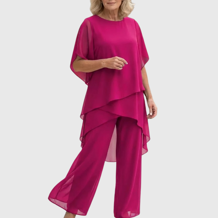 Keelin | Suit with Draped Palazzo Trousers