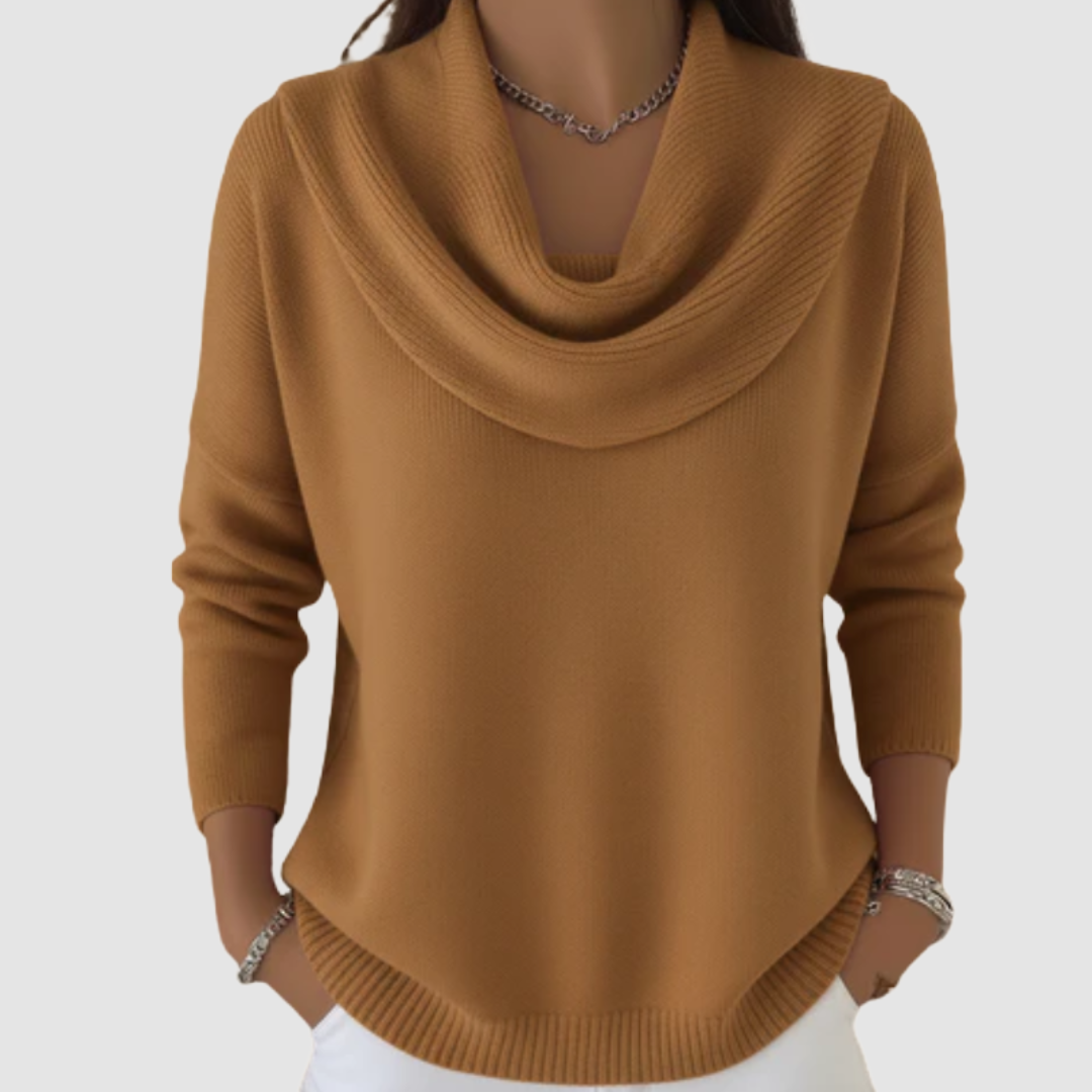 Nerys – Cowl Neck Relaxed Knit Jumper