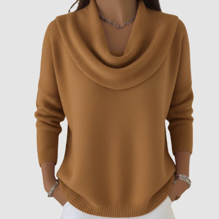 Nerys – Cowl Neck Relaxed Knit Jumper