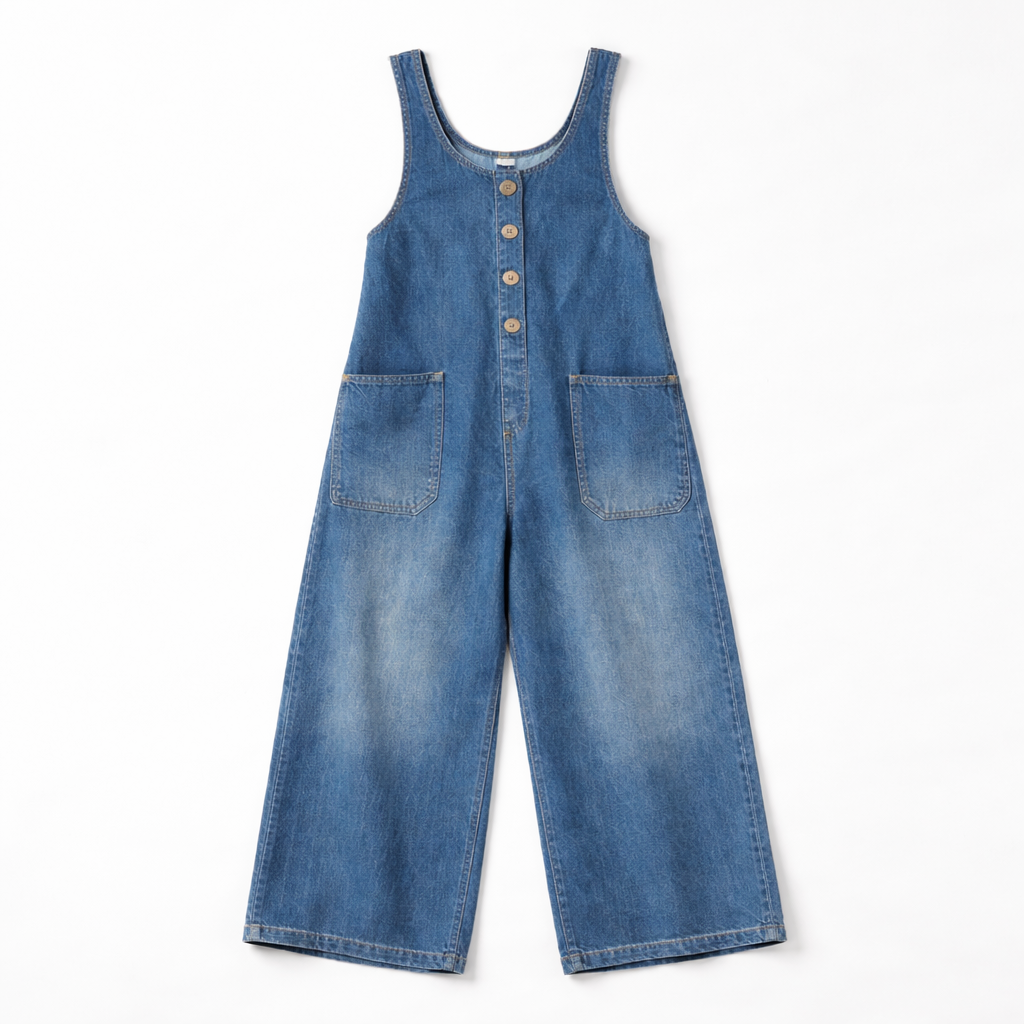 Frances – Relaxed Denim-Look Dungarees