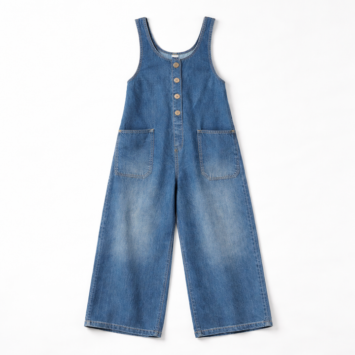 Frances – Relaxed Denim-Look Dungarees