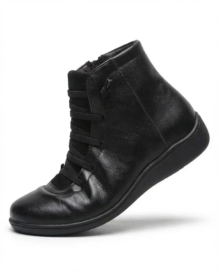 Mavis – Lace-Up Ankle Boots with Side Zip