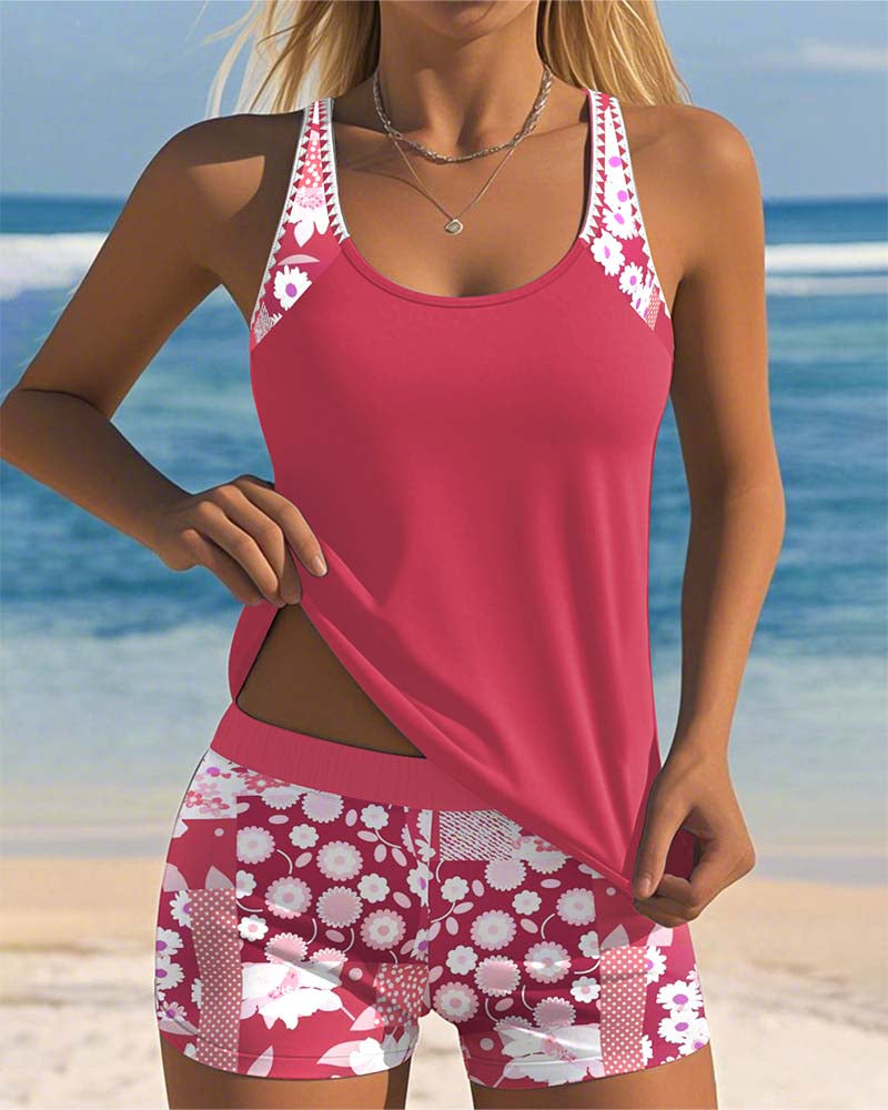 Della | Floral Two-Piece Swim Set