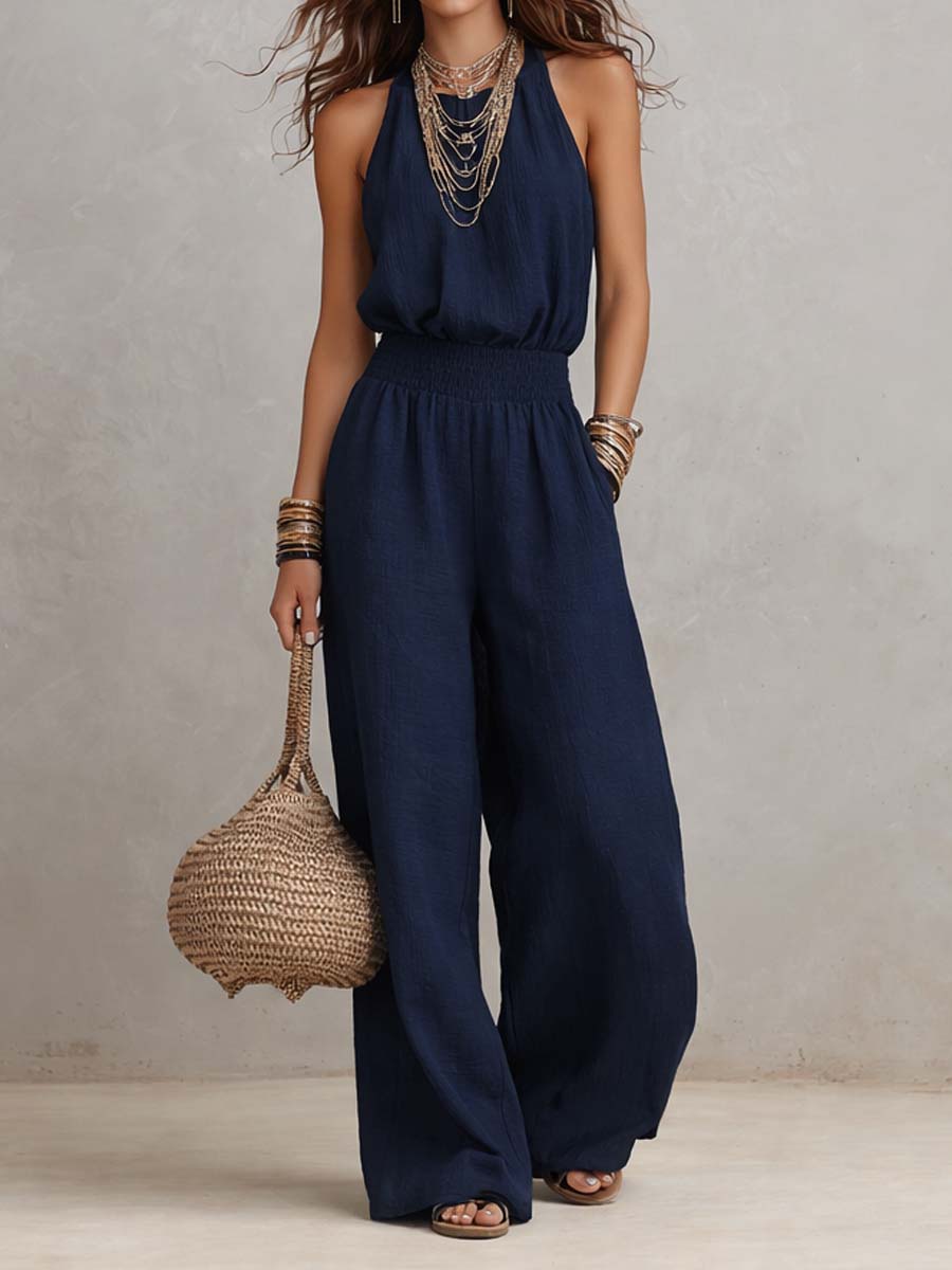 Audrey – Halter Neck Wide-Leg Jumpsuit
