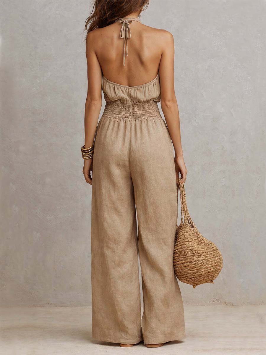 Audrey – Halter Neck Wide-Leg Jumpsuit