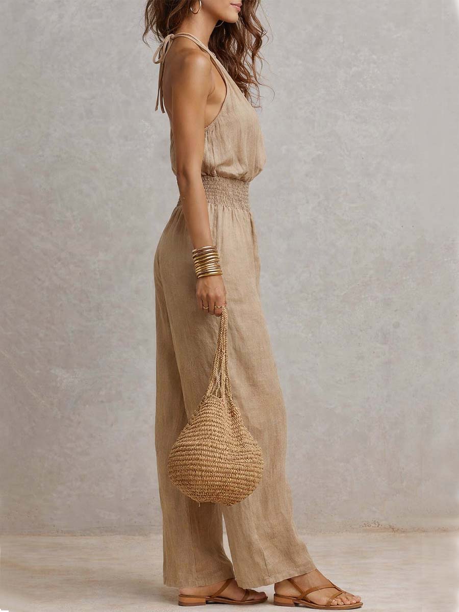Audrey – Halter Neck Wide-Leg Jumpsuit