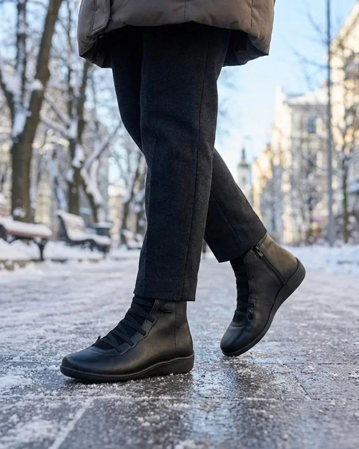 Mavis – Lace-Up Ankle Boots with Side Zip