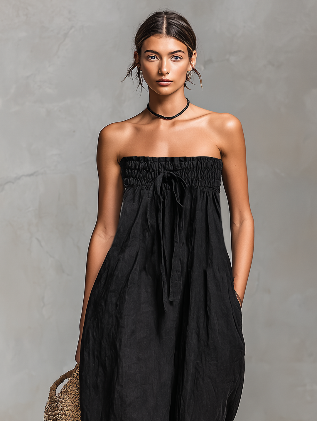 Maryam – Relaxed Strapless Wide-Leg Jumpsuit