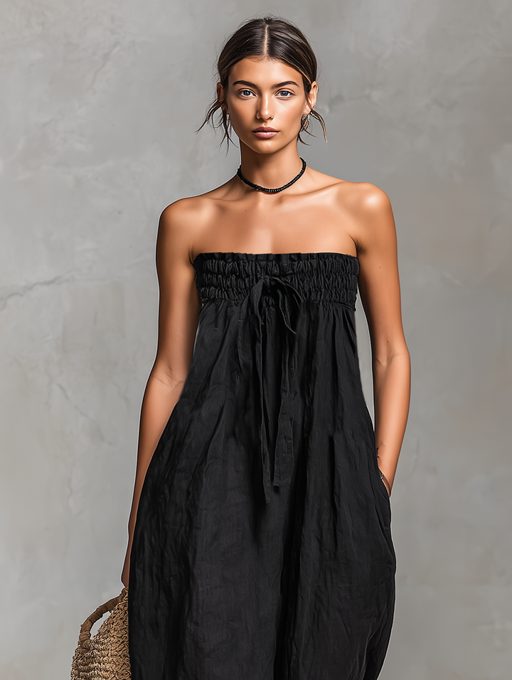 Maryam – Relaxed Strapless Wide-Leg Jumpsuit