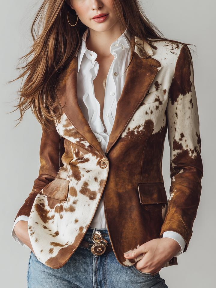 Verity – Cowhide Print Tailored Blazer