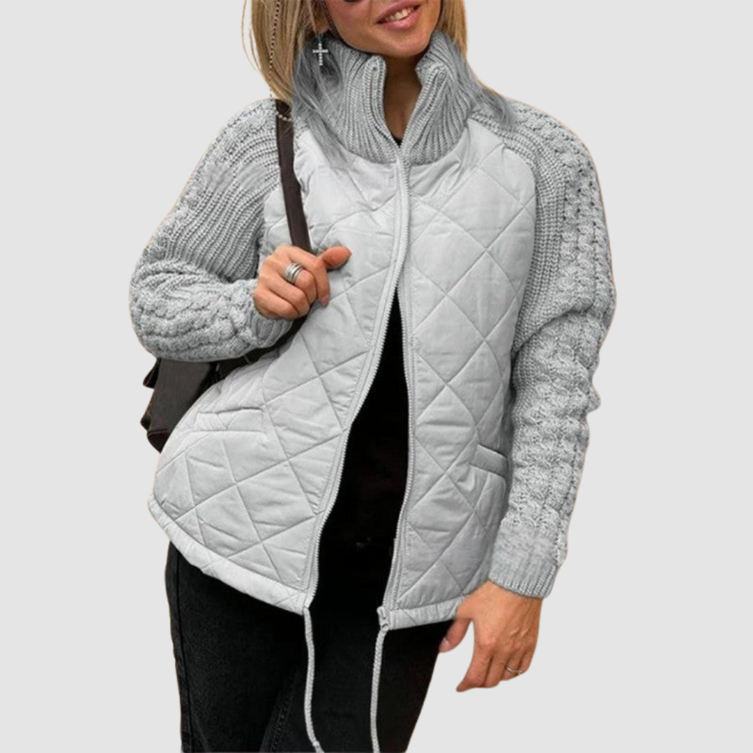 Felicity – Quilted Patchwork Knit Sleeve Jacket
