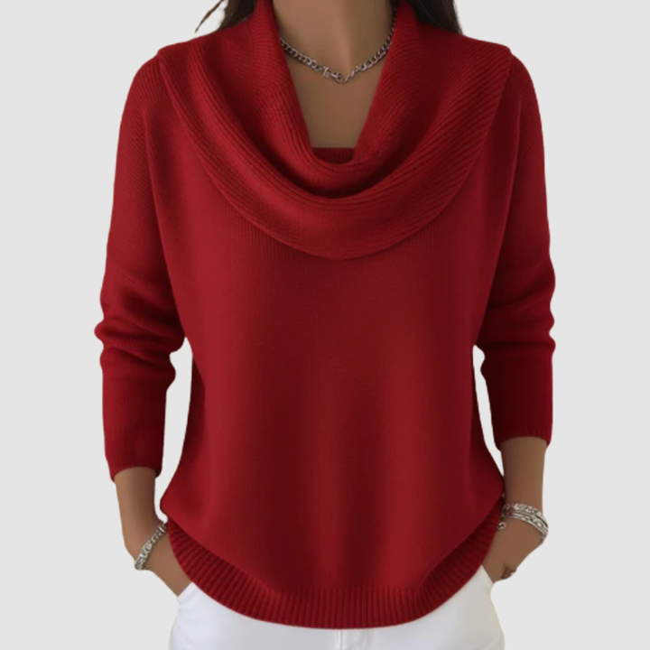 Nerys – Cowl Neck Relaxed Knit Jumper