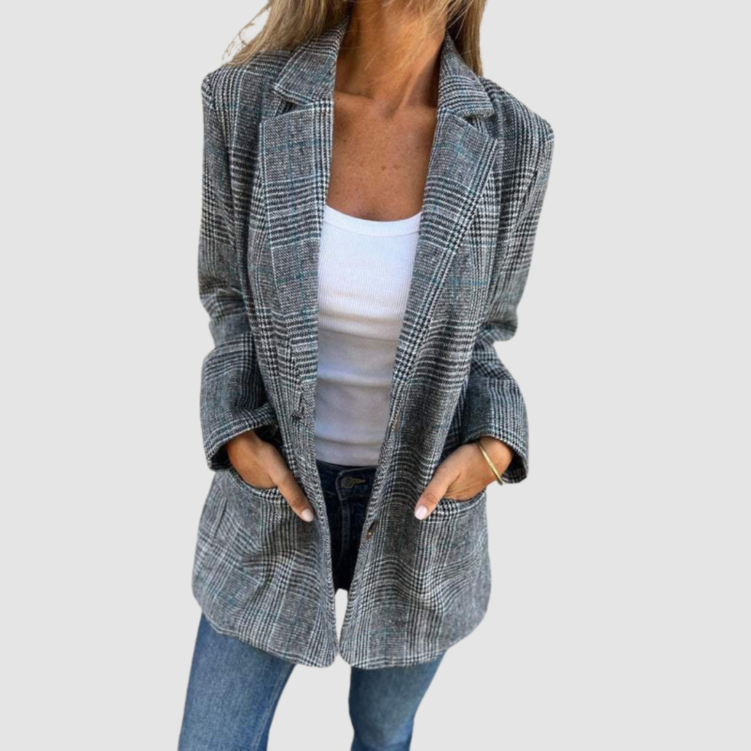Jacqueline – Plaid Tailored Winter Blazer