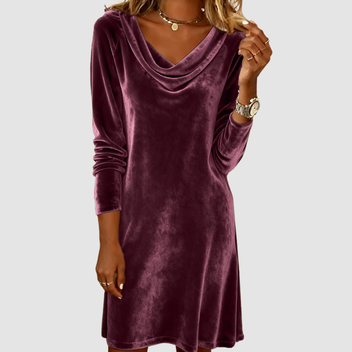 Honor – Velvet Cowl Neck Midi Dress