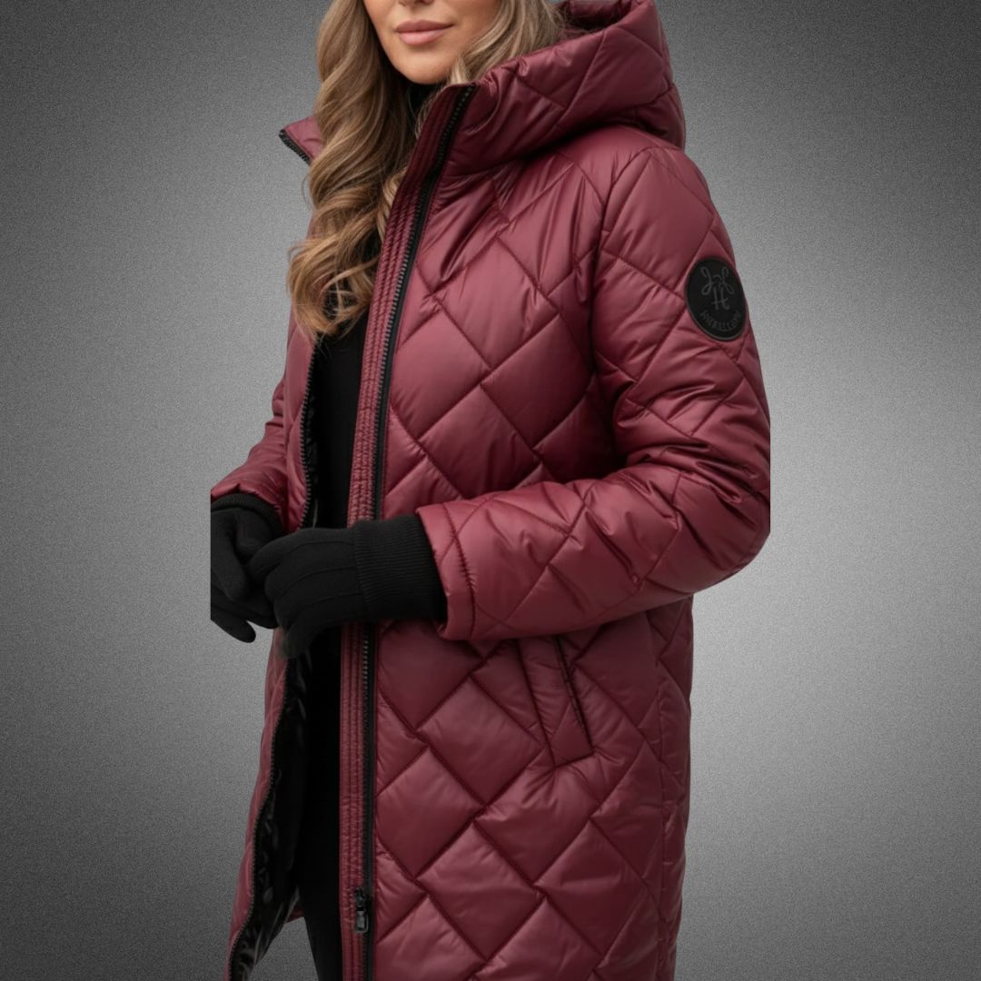 Joanna – Quilted Padded Long Hooded Coat