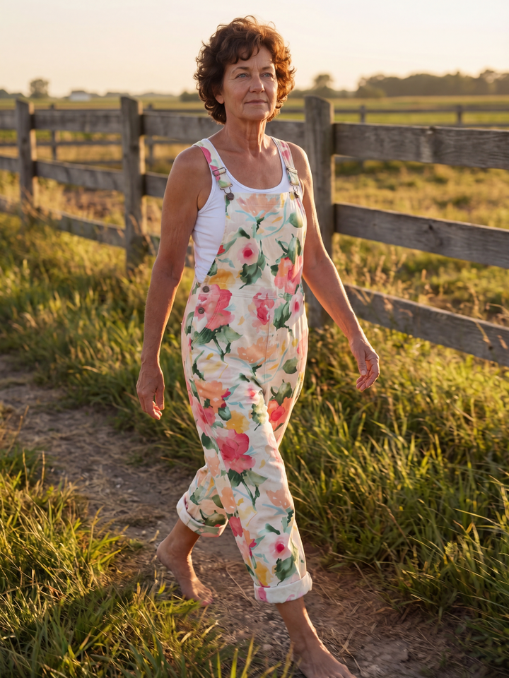 Christen | Floral-Print Dungarees