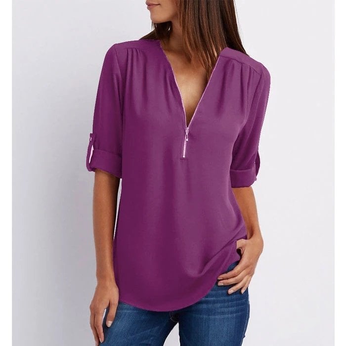 Henley | Chic Zip Blouse