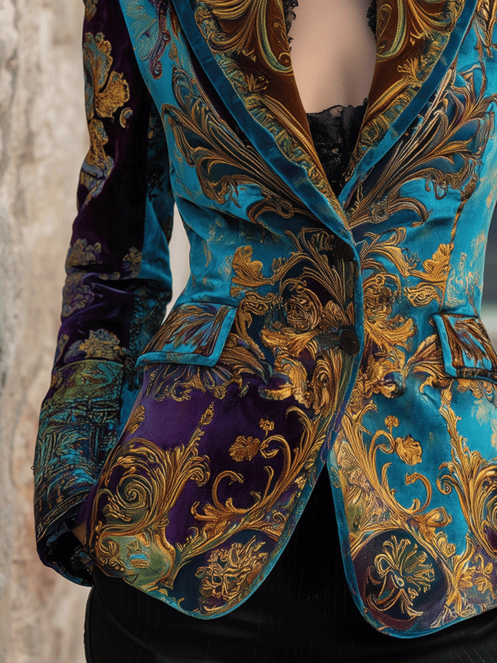 Imelda – Baroque Velvet-Look Tailored Blazer
