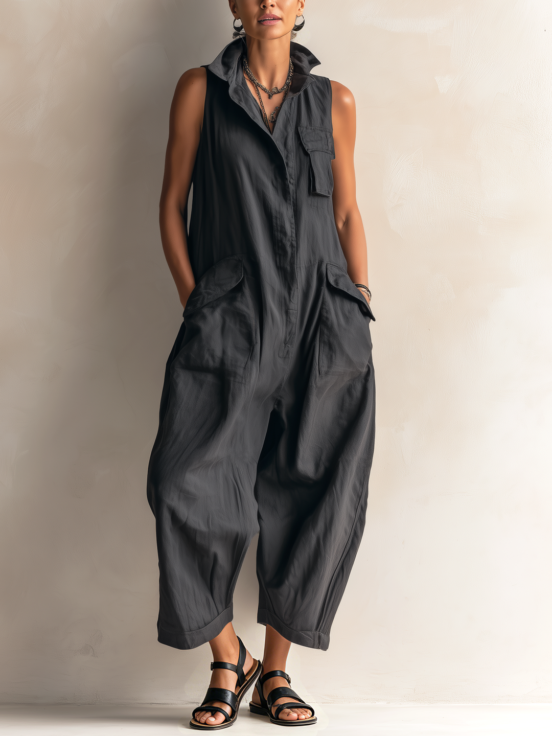 Mavis – Relaxed Cargo Jumpsuit
