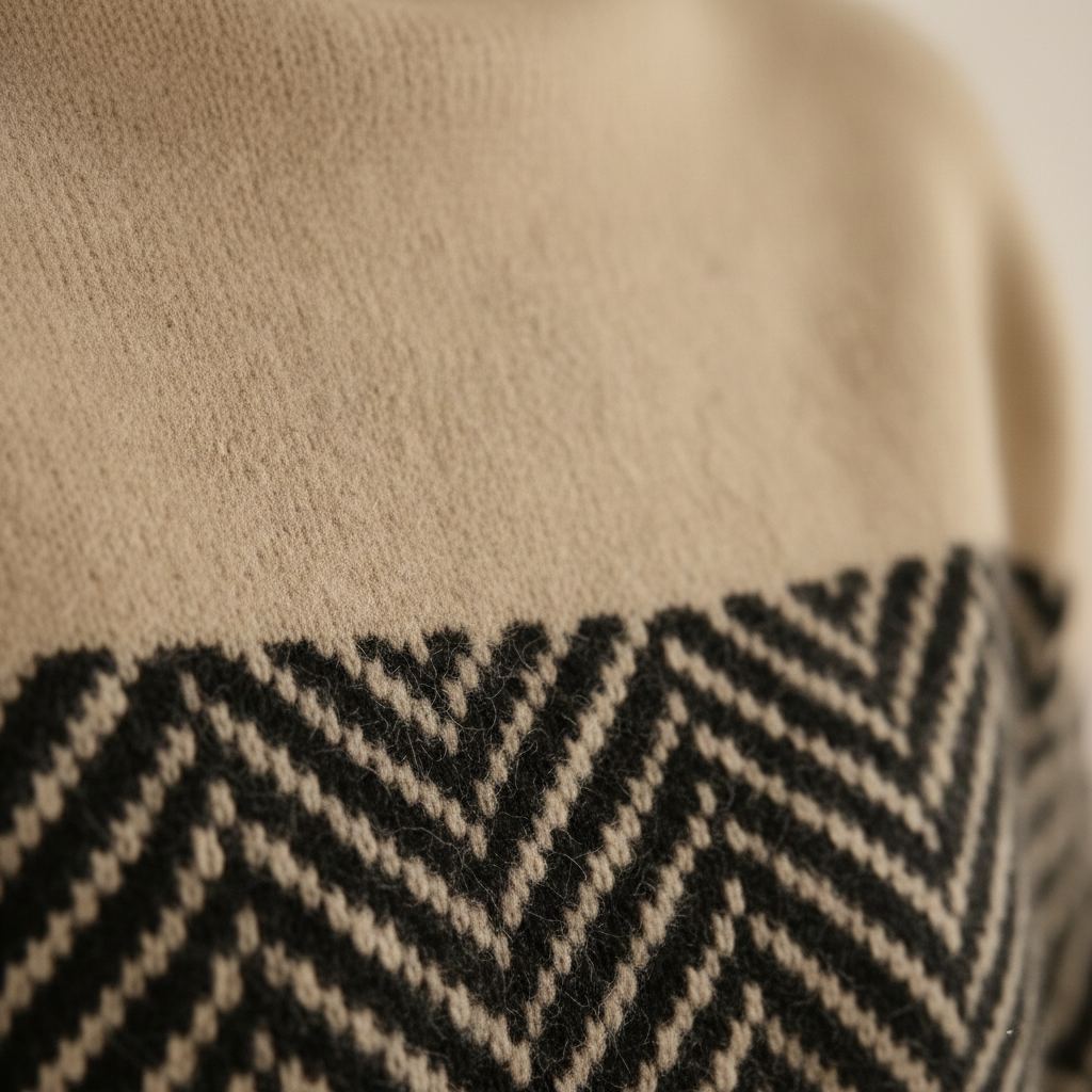 Honora – Turtleneck Herringbone Knit Jumper