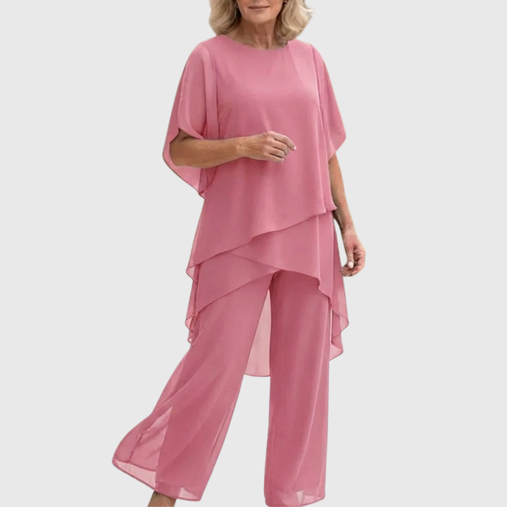 Keelin | Suit with Draped Palazzo Trousers