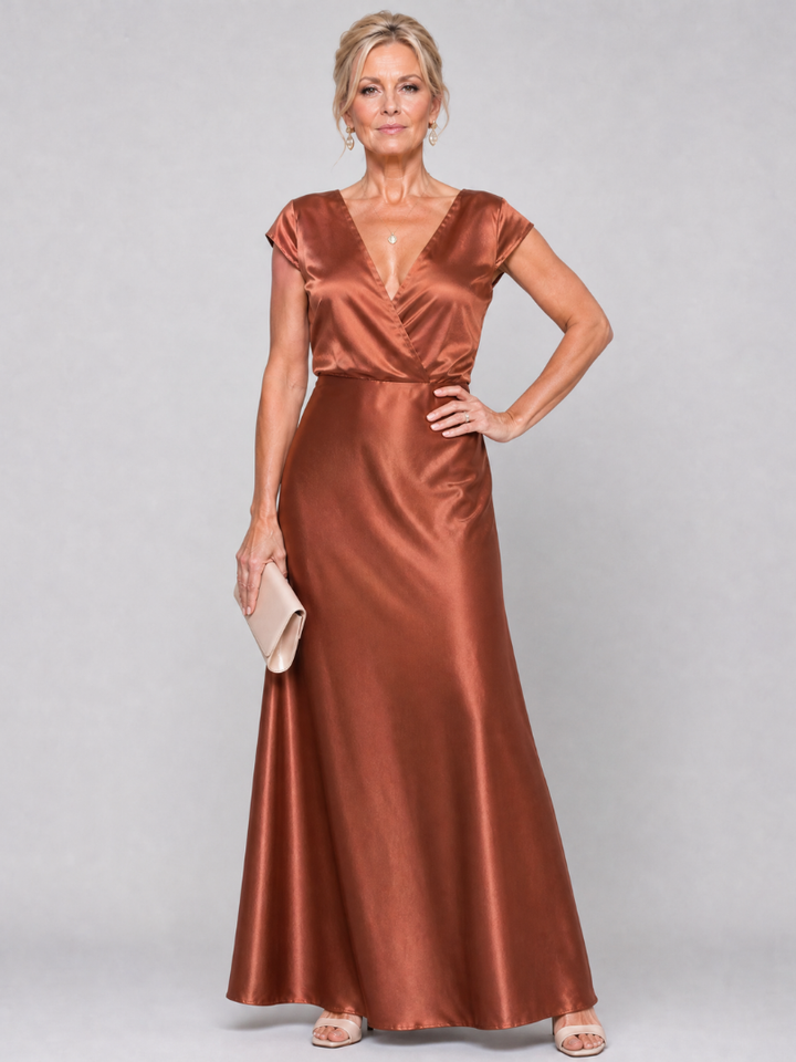 Hazel | Cap Sleeve Wrap Maxi Dress