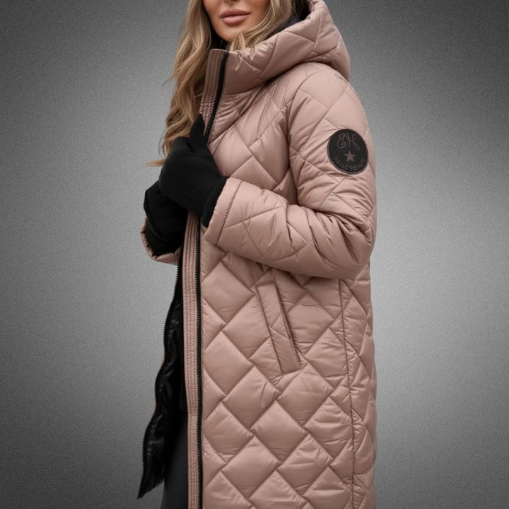 Joanna – Quilted Padded Long Hooded Coat