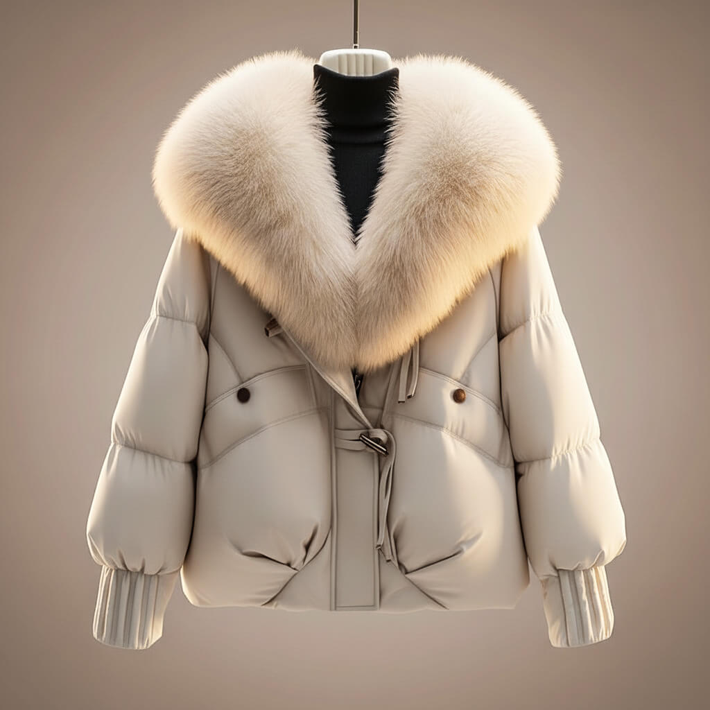 Rhiannon – Padded Jacket with Statement Faux-Fur Collar