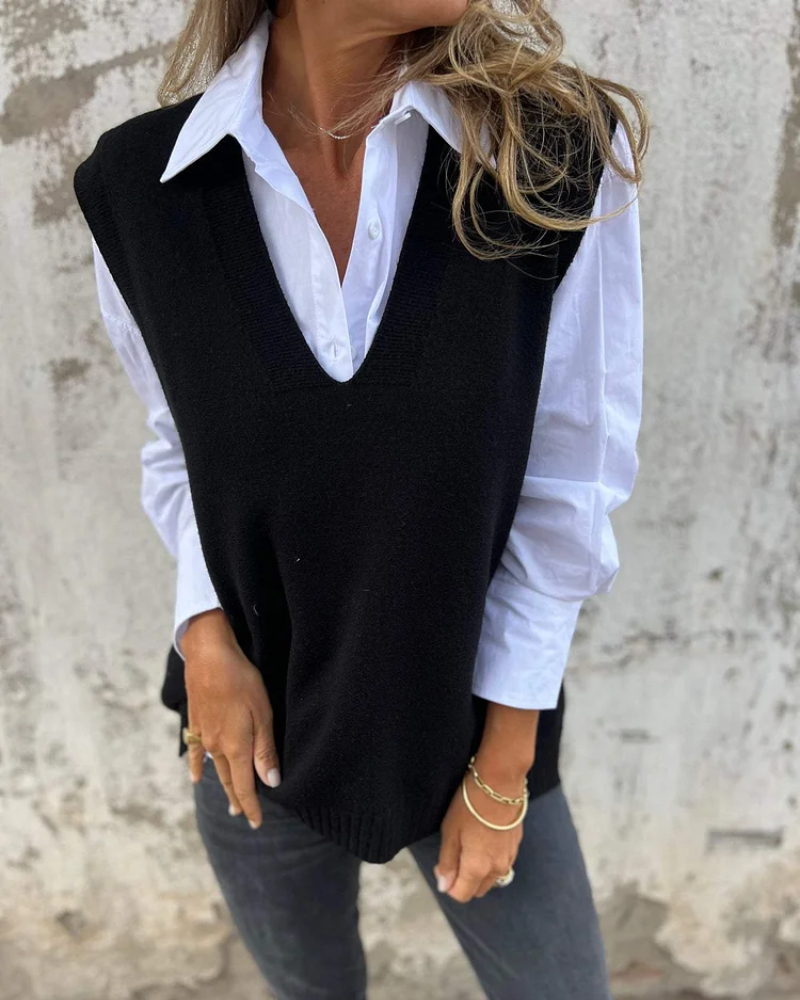 Ailsa – Classic V-Neck Knit Vest