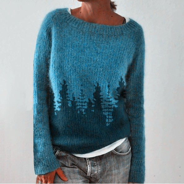 Tessa – Forest Print Knit Jumper