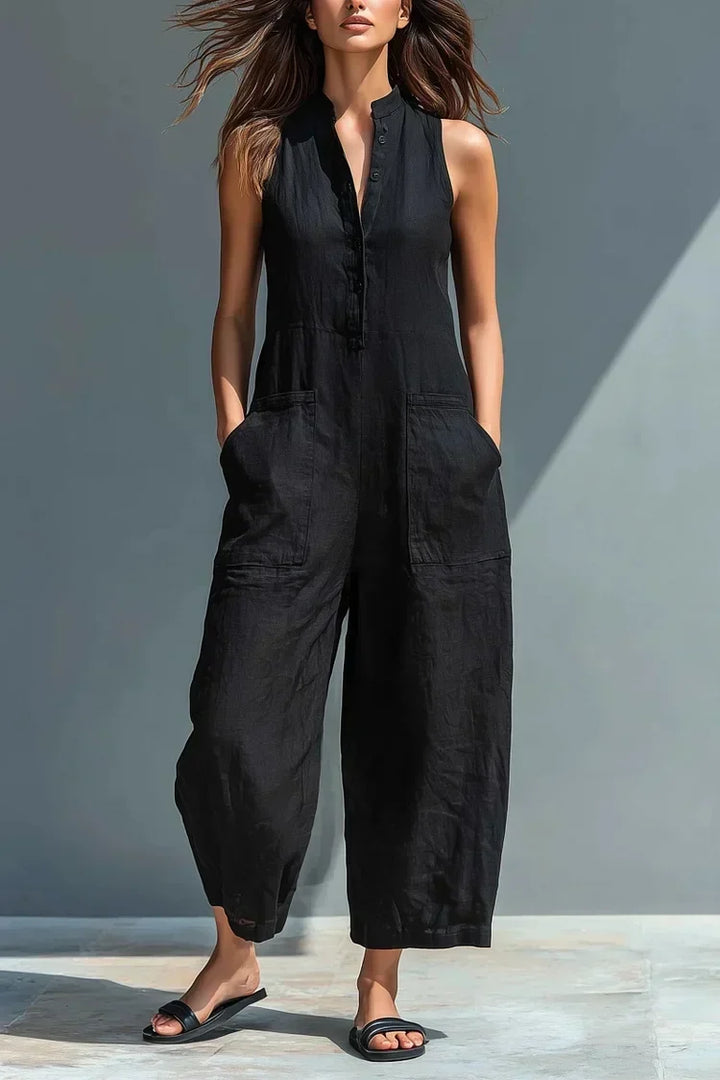 Aubree | Elegant Linen-Look Jumpsuit
