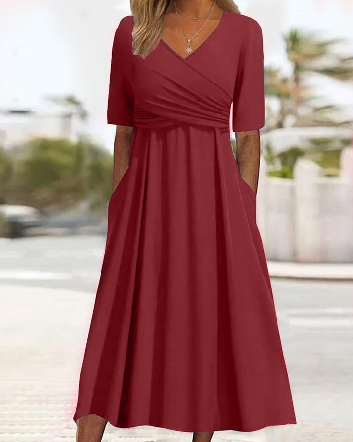 Fern | Crossover Dress with Short Sleeves.