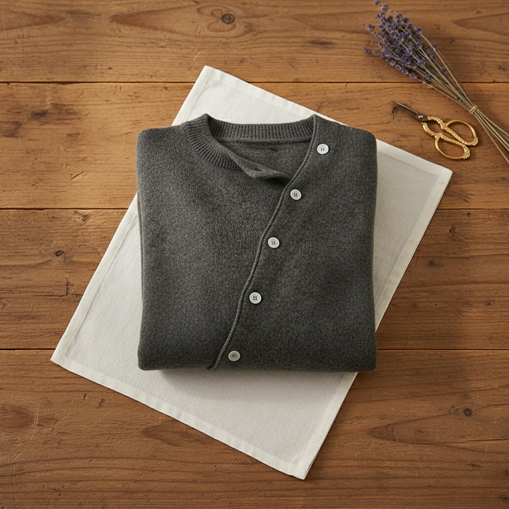 Phoebe – Diagonal Button Knit Cardigan