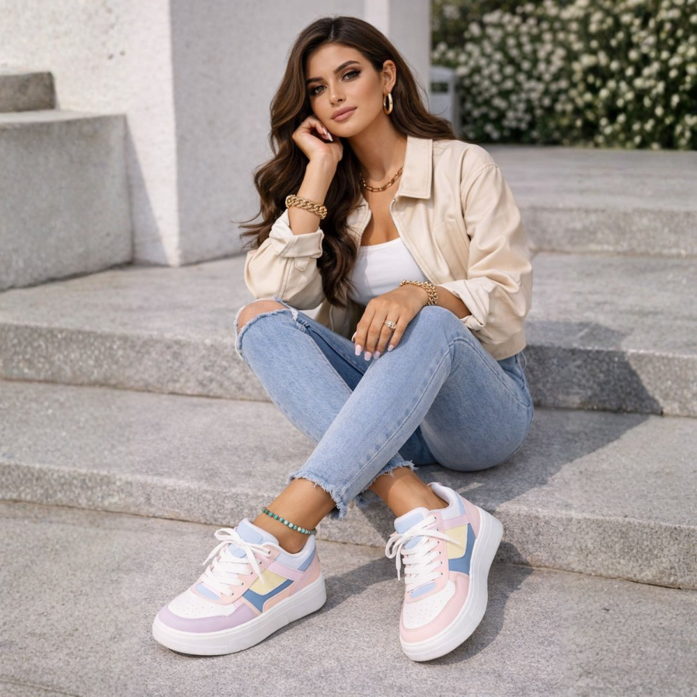 Marjory – Lace-Up Platform Trainers