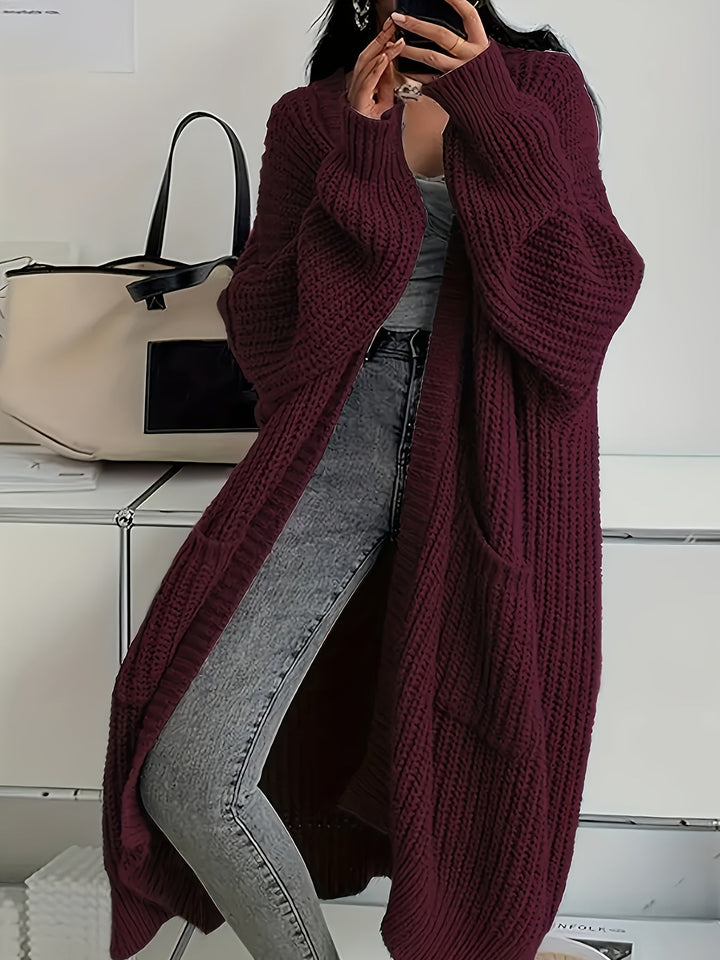 Ethel – Longline Chunky Knit Open Cardigan