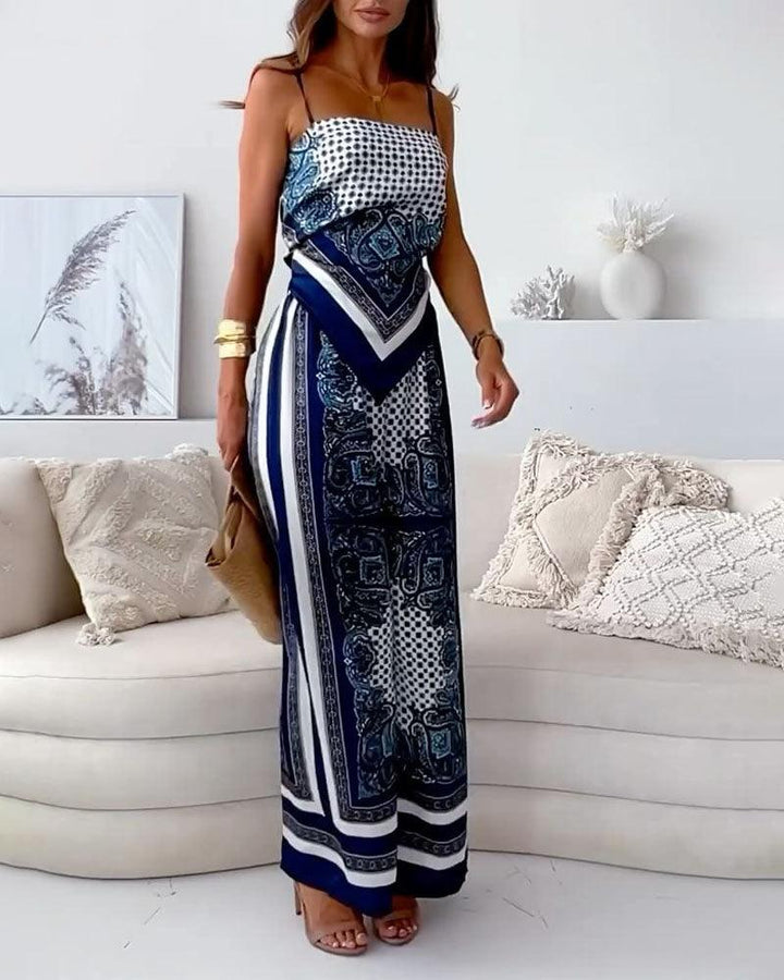 Carolanne | Holiday Ready Stylish Lace-Up Vest & Trousers Two-Piece Set Dress