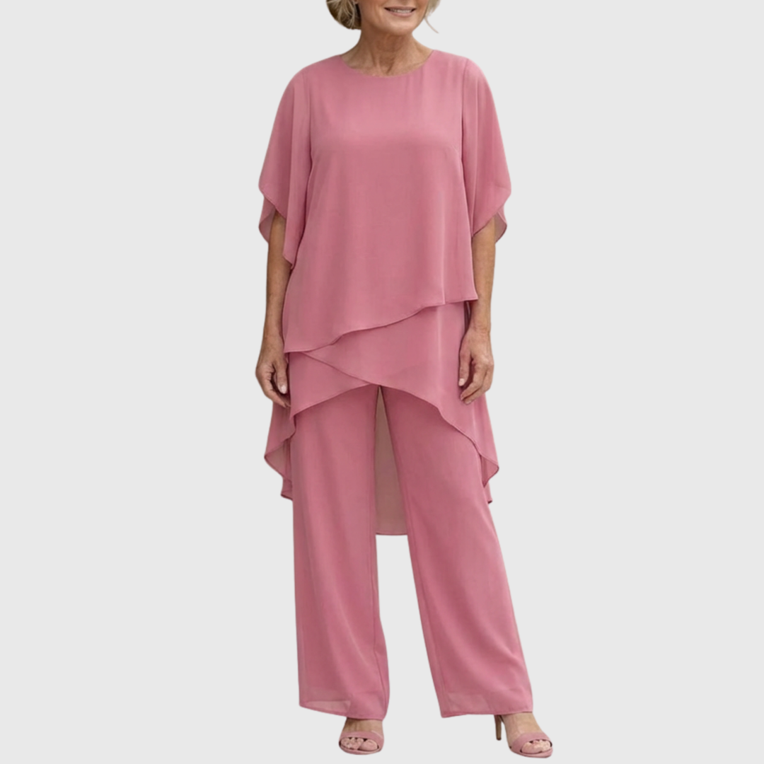 Keelin | Suit with Draped Palazzo Trousers