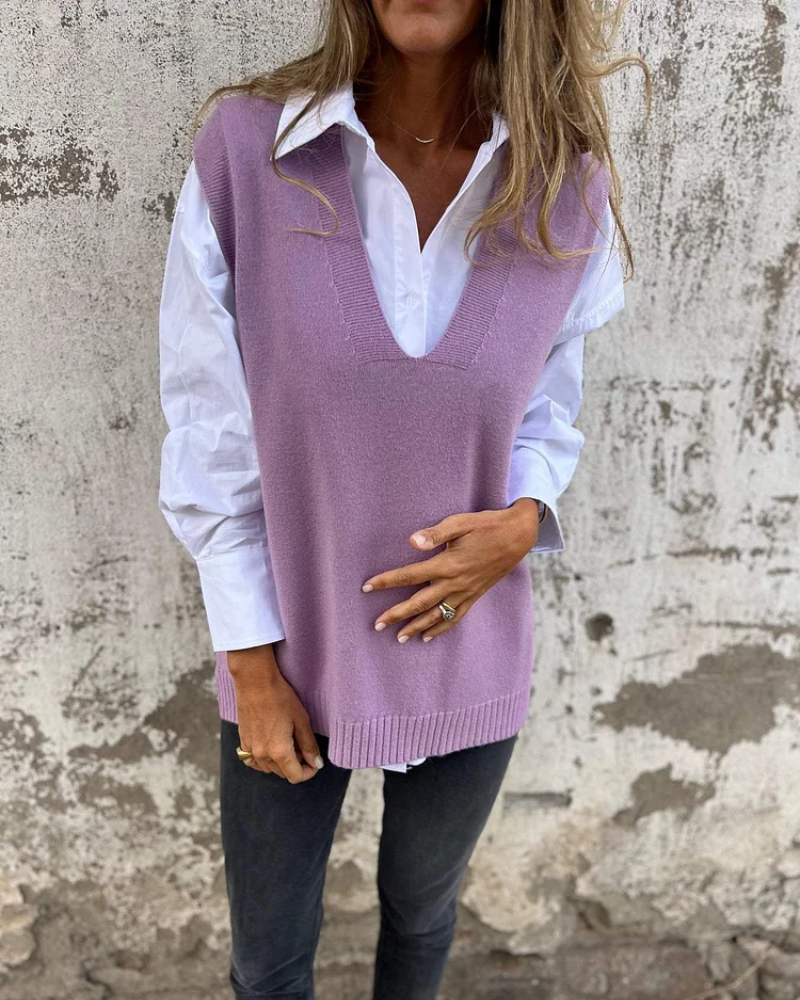 Ailsa – Classic V-Neck Knit Vest