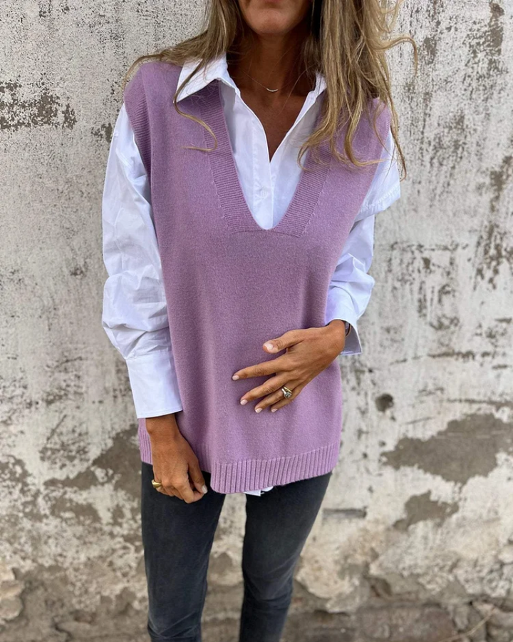 Ailsa – Classic V-Neck Knit Vest