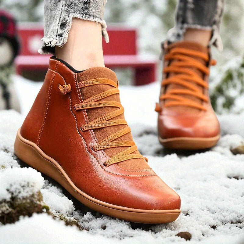 Mavis – Lace-Up Ankle Boots with Side Zip