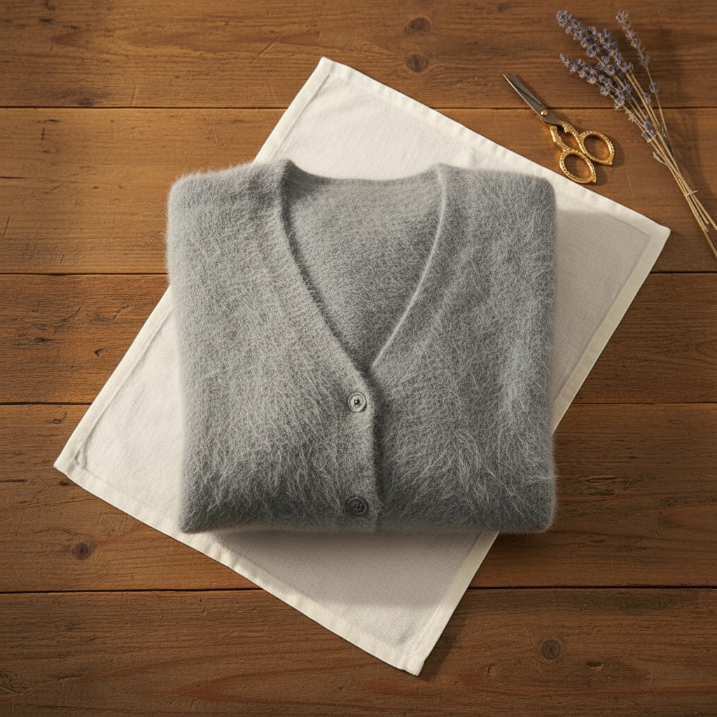 Barbara – Fluffy V-Neck Button-Up Cardigan