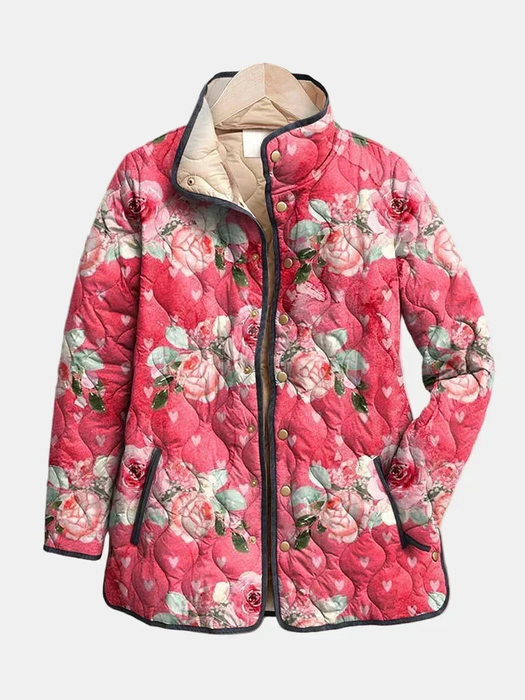 Margaret – Floral Print Quilted Jacket