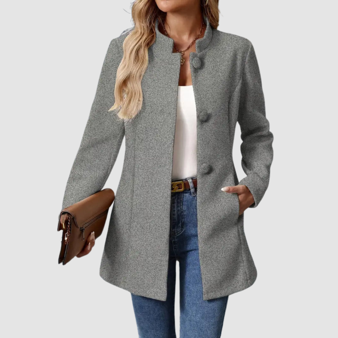 Annette – Timeless Elegant Stand Collar Coat