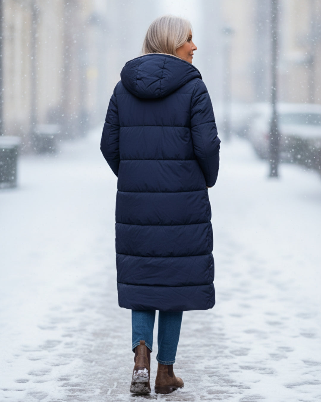 Bethan – Quilted Sherpa-Lined Long Coat