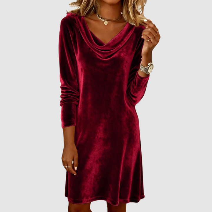Honor – Velvet Cowl Neck Midi Dress