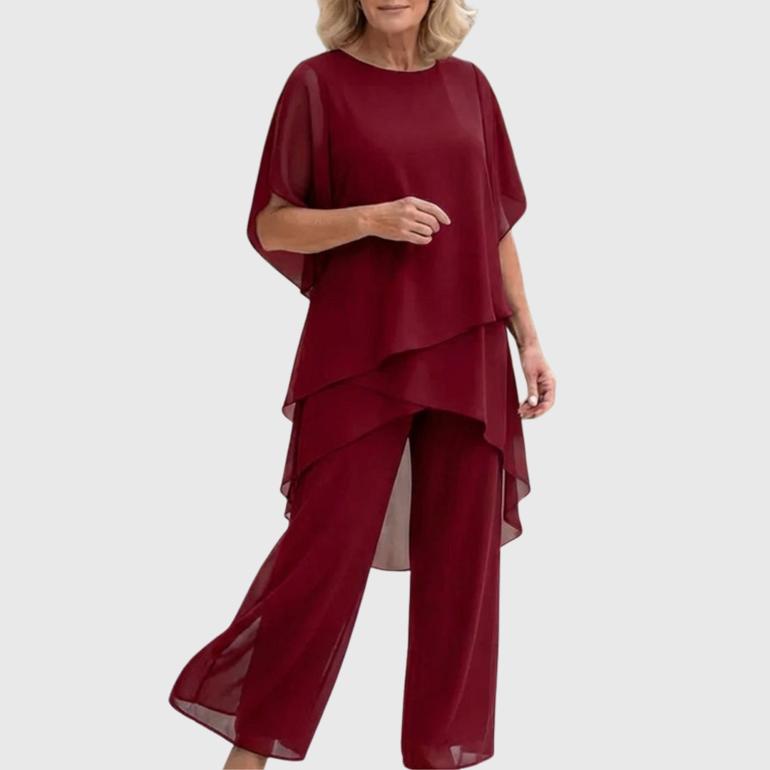 Keelin | Suit with Draped Palazzo Trousers