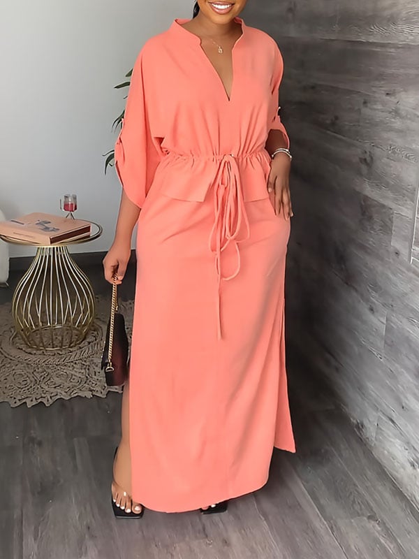 Esme – Drawstring Waist Casual Maxi Dress