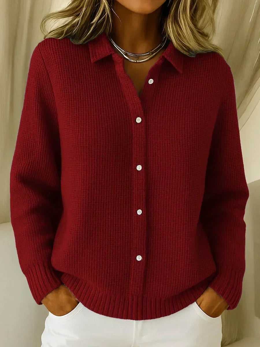 Belinda – Textured Knit Button-Up Cardigan